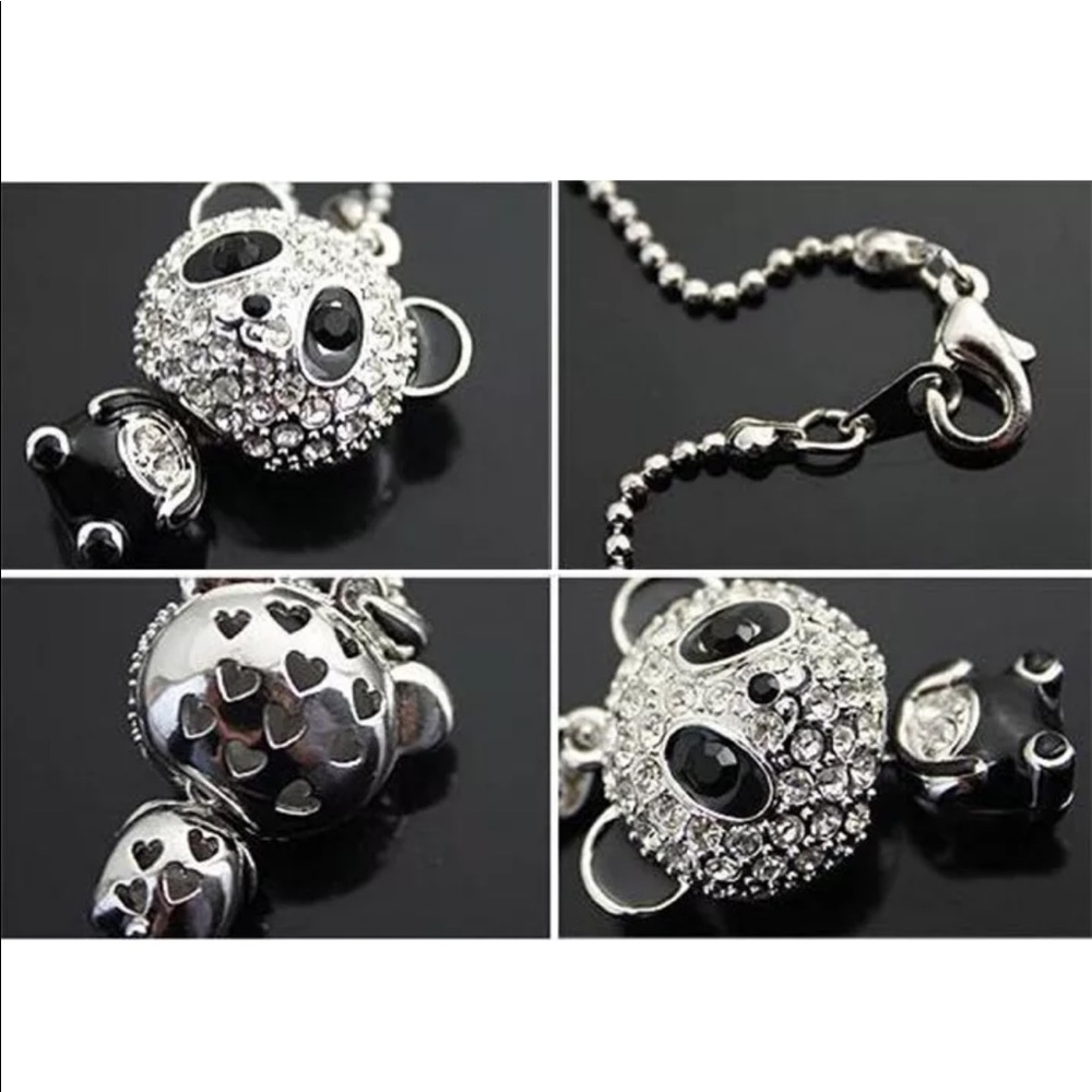 Silver panda pendant necklace - Picture 4 of 6